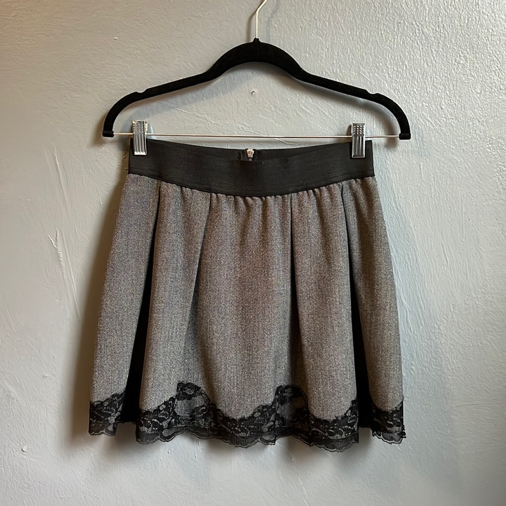 Orsay gray mini skirt with lace - size S